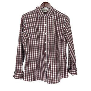 L.L Bean Classic Tartan Plaid Button Up Long Sleeve Dress Shirt Size Large